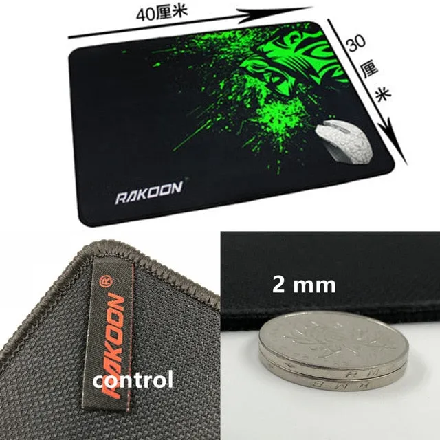 RAKOON Green Large Print Anti-slip Gaming Mousepad