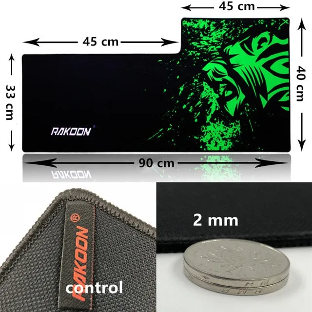 RAKOON Green Large Print Anti-slip Gaming Mousepad