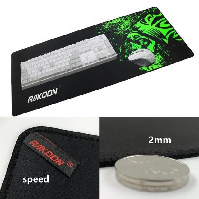 RAKOON Green Large Print Anti-slip Gaming Mousepad