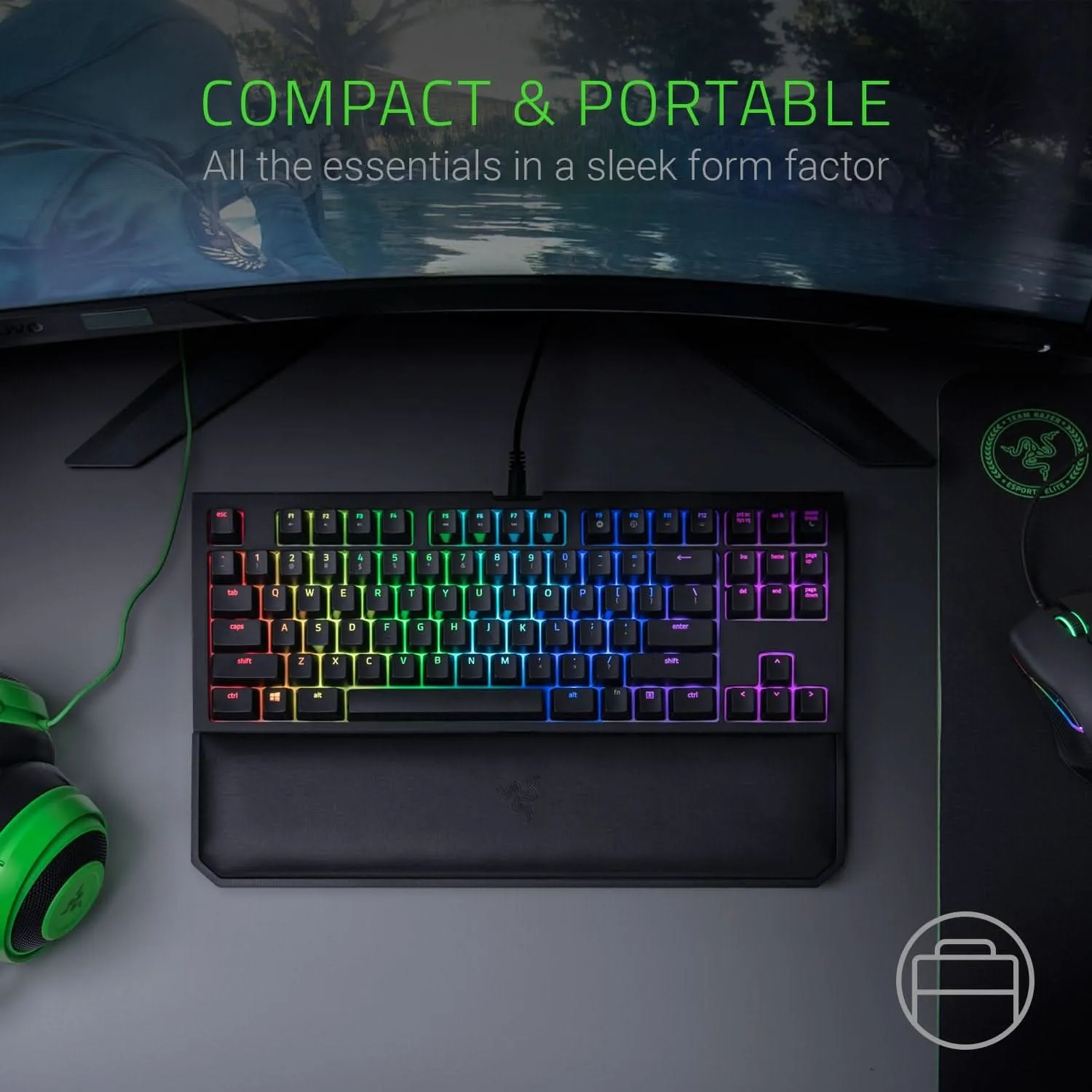 RAZER BLACKWIDOW TOURNAMENT EDITION CHROMA V2 MECHANICAL GAMING KEYBOARD