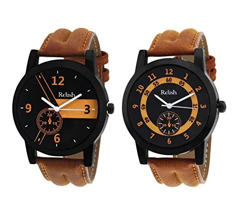 Relish AZ001 Analog Tan Watches combo for Mens &amp; boys