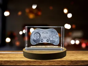 Retro Revival: 3D Engraved Crystal 1994 Game Controller