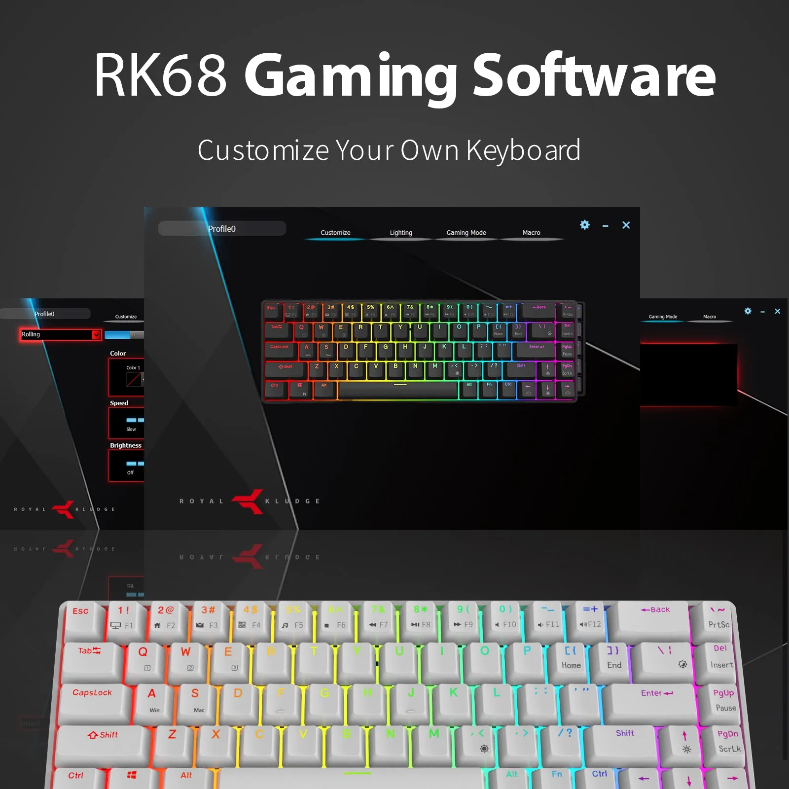 RK68 (RK855) RGB Wireless 65% Compact Mechanical Keyboard