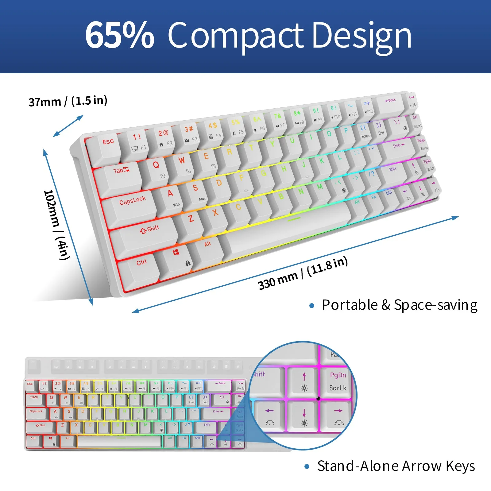 RK68 (RK855) RGB Wireless 65% Compact Mechanical Keyboard