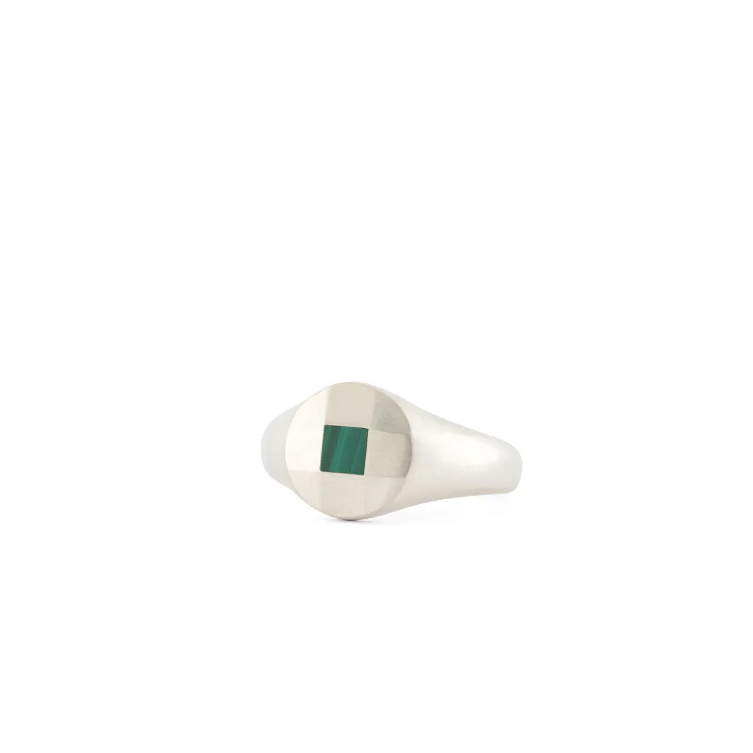 Silver Control Malachite Ring