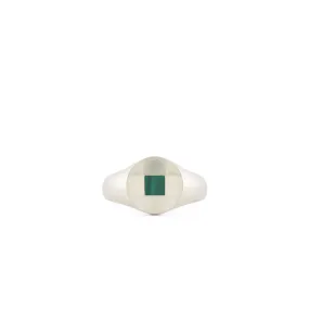 Silver Control Malachite Ring