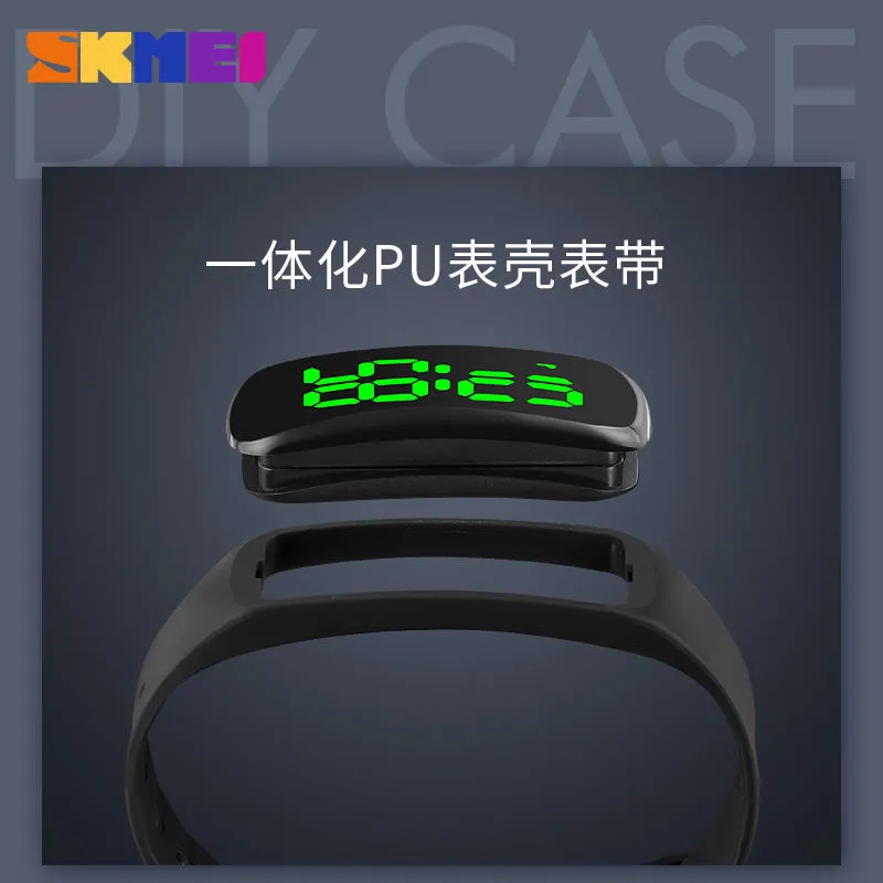 SKMEI 1827 LED Display Touch Watch w/ 3D Rounded Arc Mirror