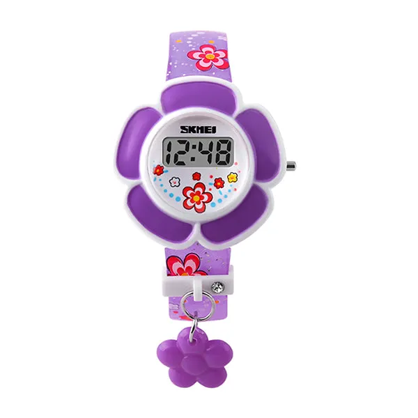 SKMEI Girls Cute Flower Digital Watch with Charm, 4 to 7 year olds