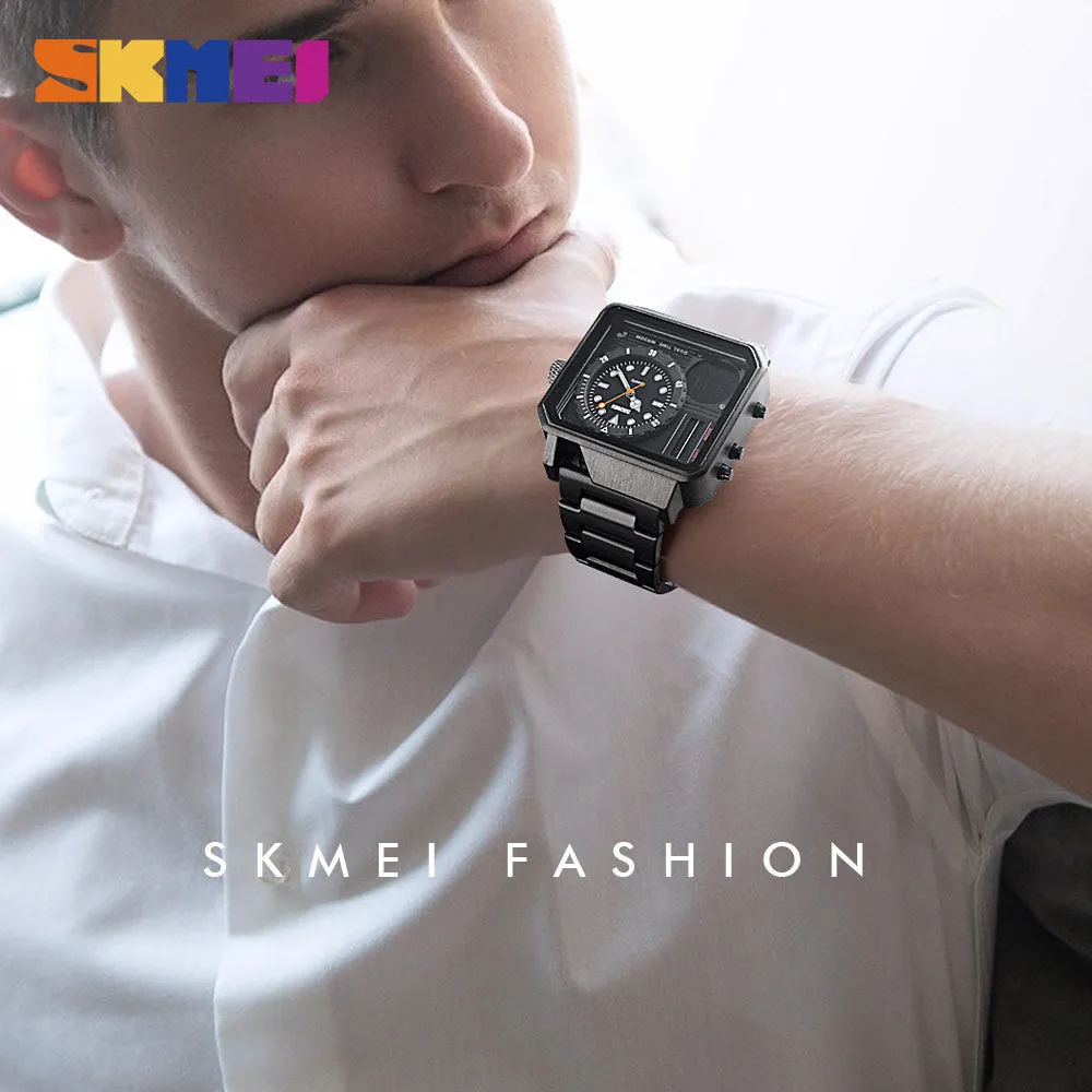 SKMEI Men Digital Electronic Watch Stainless Steel Strap Watches Day Date Display Personality Alarm Watchs Relogio Masculino