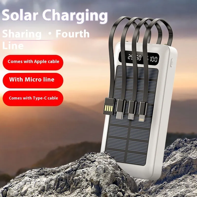 Solar Power Supply With Cable Power Bank 30000 MA Mobile