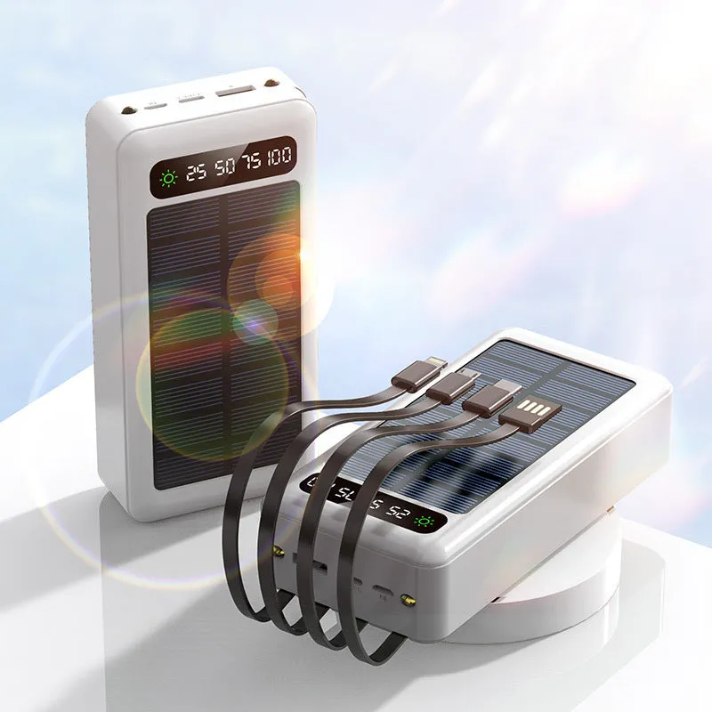 Solar Power Supply With Cable Power Bank 30000 MA Mobile