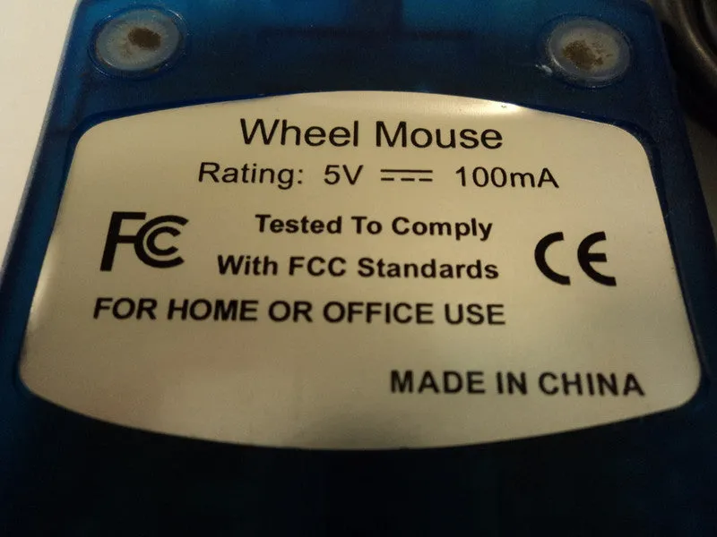 Standard USB Scroll Wheel Optical Mouse Gray Wired Two Button UBID -- Used