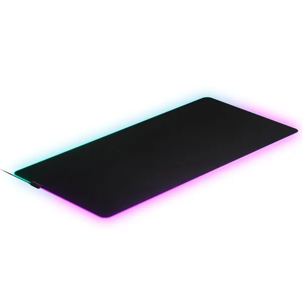 SteelSeries 63511 QcK Prism 3XL Micro Woven Cloth Mousepad with Game-Enhancing Illumination - Black