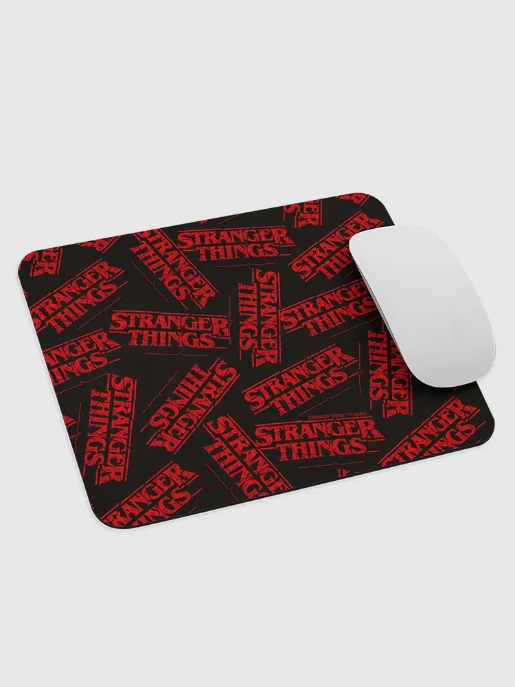 Stranger Things Logo Pattern Mouse Pad