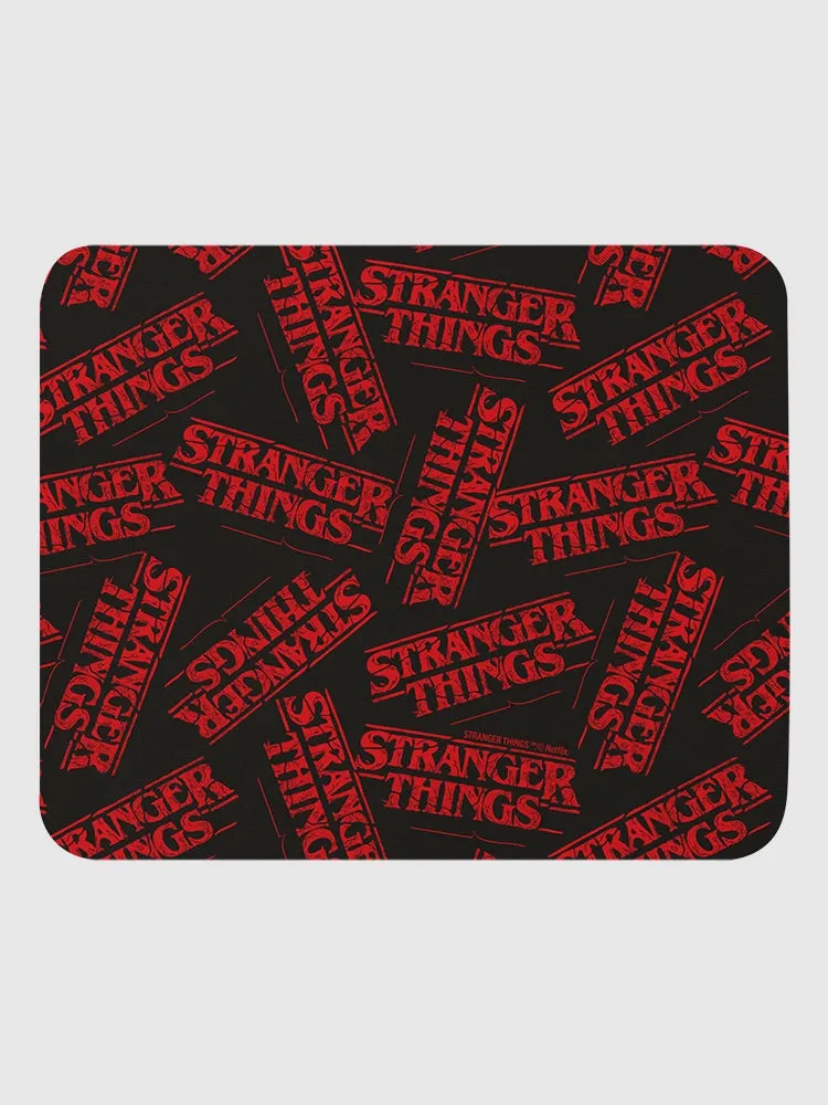 Stranger Things Logo Pattern Mouse Pad