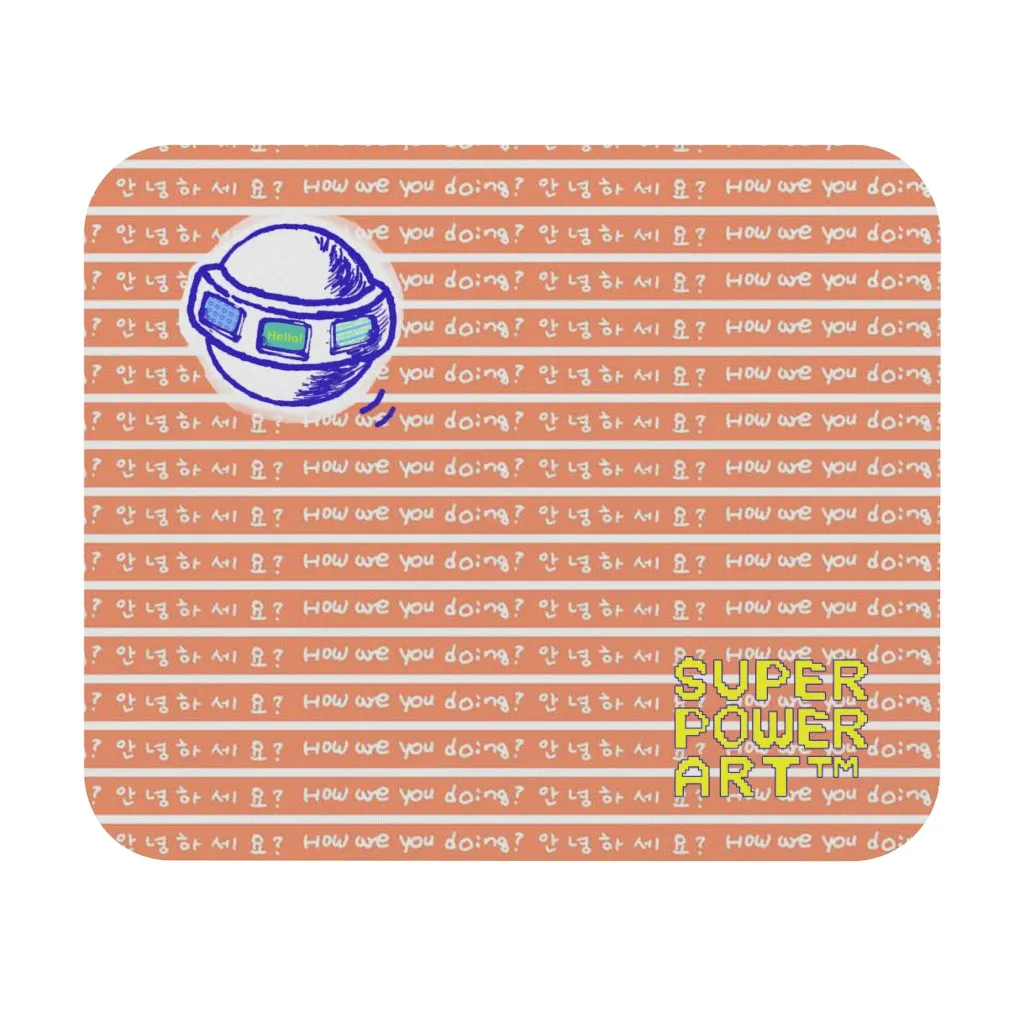 Super Power Art_UFO_How are you doing_Mouse Pad (Rectangle)_AOP_Orange light