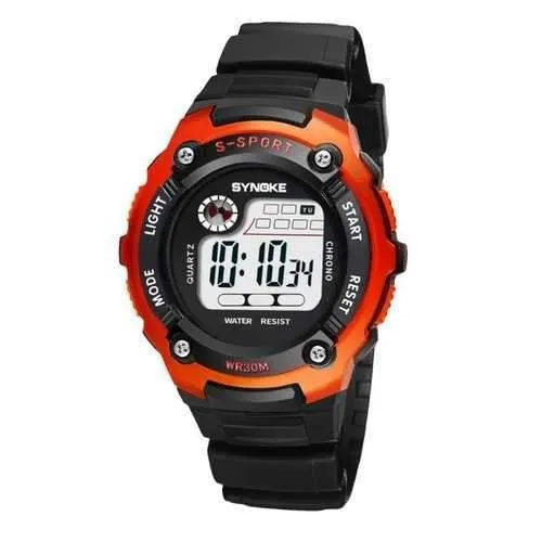 SYNOKE 99589 Multi-functional Waterproof Children Electronic Watch - Orange