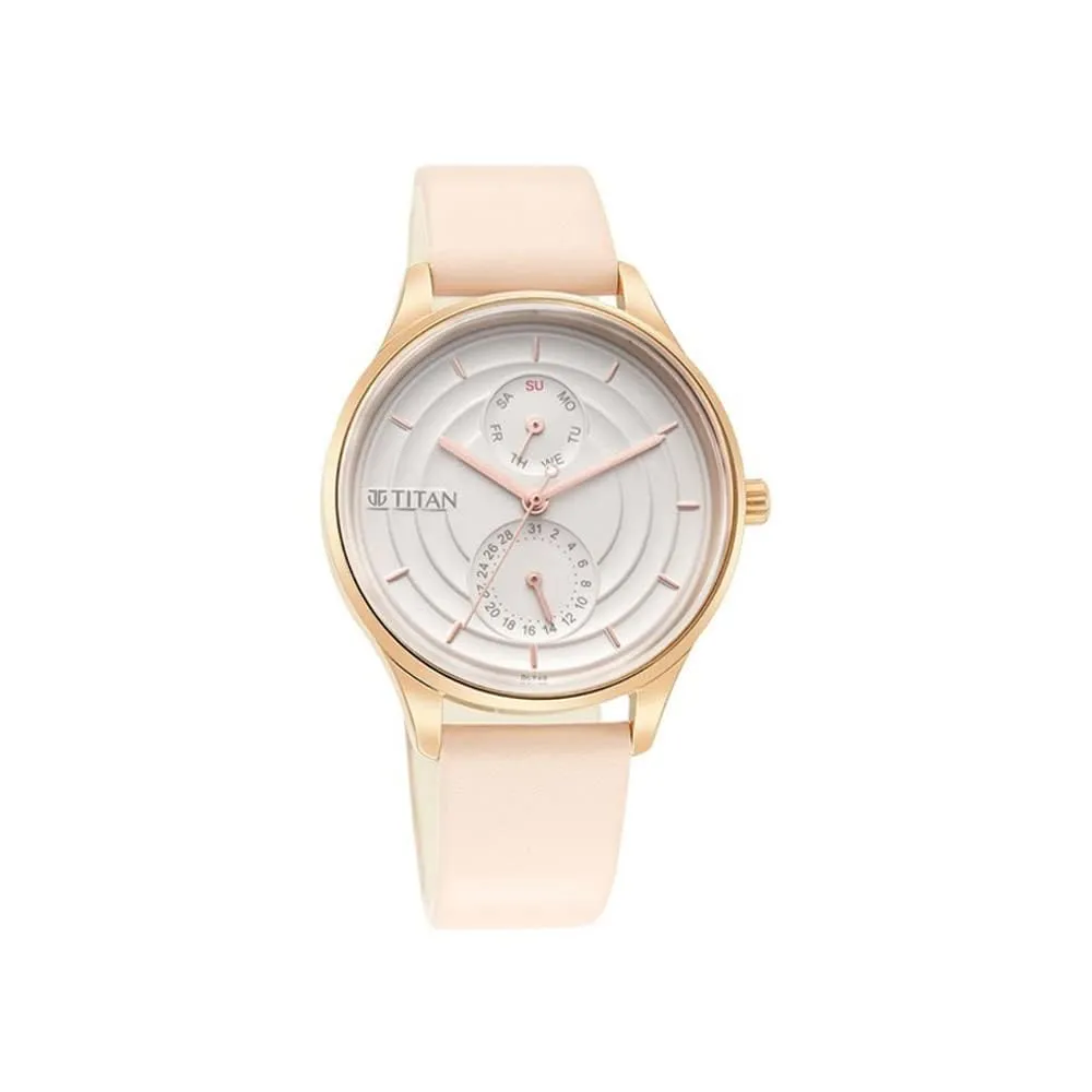 Titan Analog White Dial Women's Watch-2670WL06