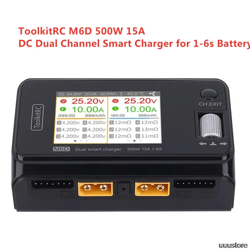 ToolkitRC M6D 500W 15A DC Dual Channel Charger