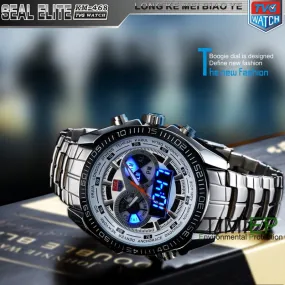 TVG New Trendy Men's Sport Clock Fashion Blue Binary LED Pointer Watch Mens Diving Watch Waterproof  Digital Watches