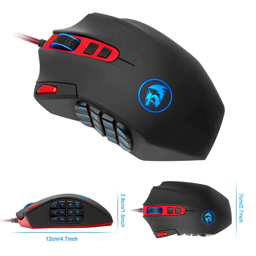 USB Gaming Mouse 19 buttons ergonomic design for gamer