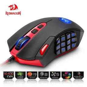 USB Gaming Mouse 19 buttons ergonomic design for gamer