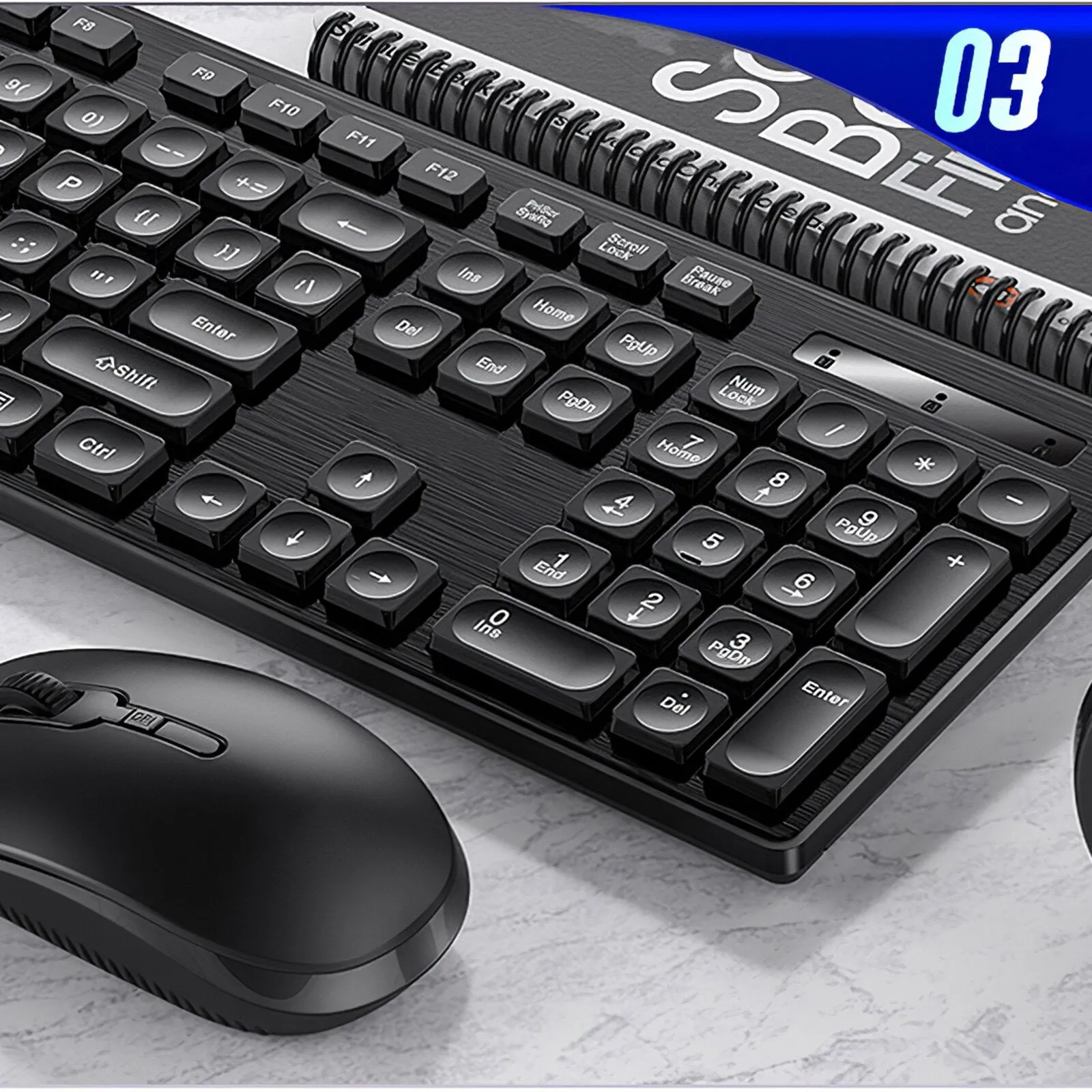 V3 waterproof Wireless Office Keyboard and Mouse Set Chocolate Mute Computer Accessories