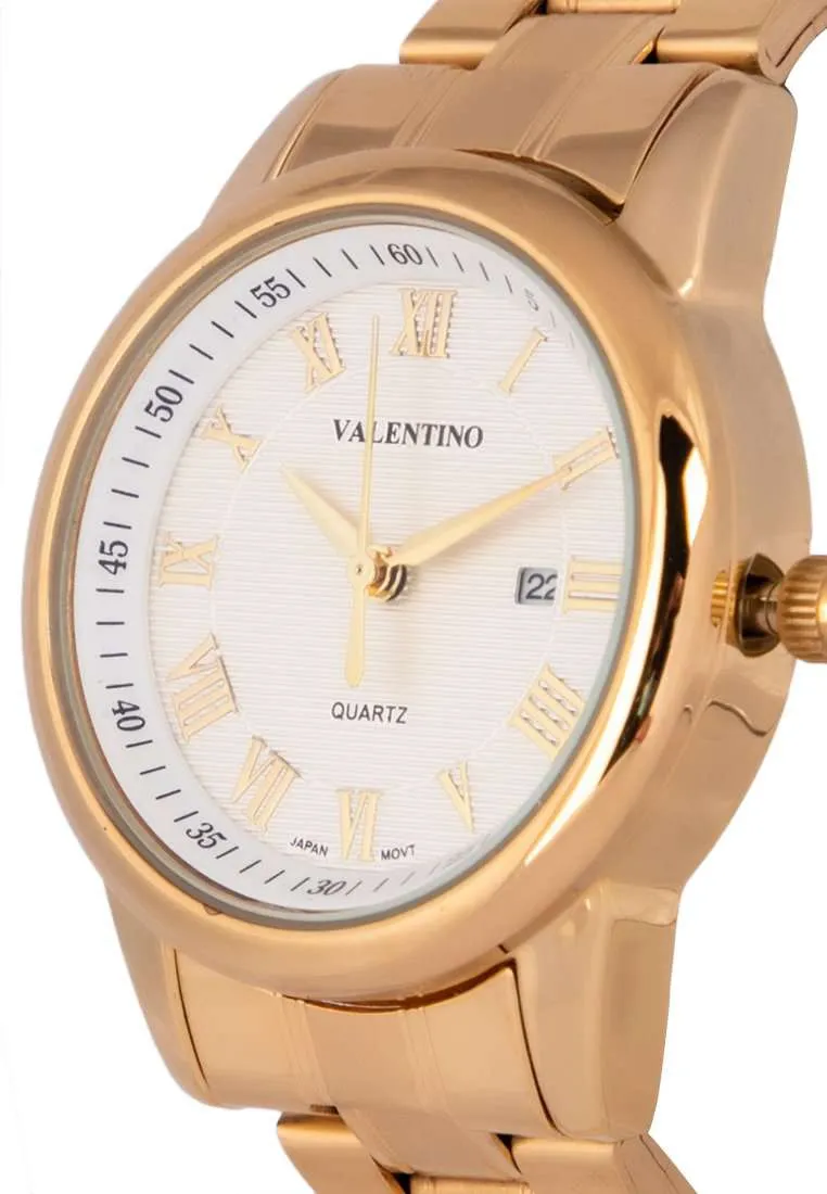 Valentino 20122298-WHITE DIAL Gold Strap Watch for Men