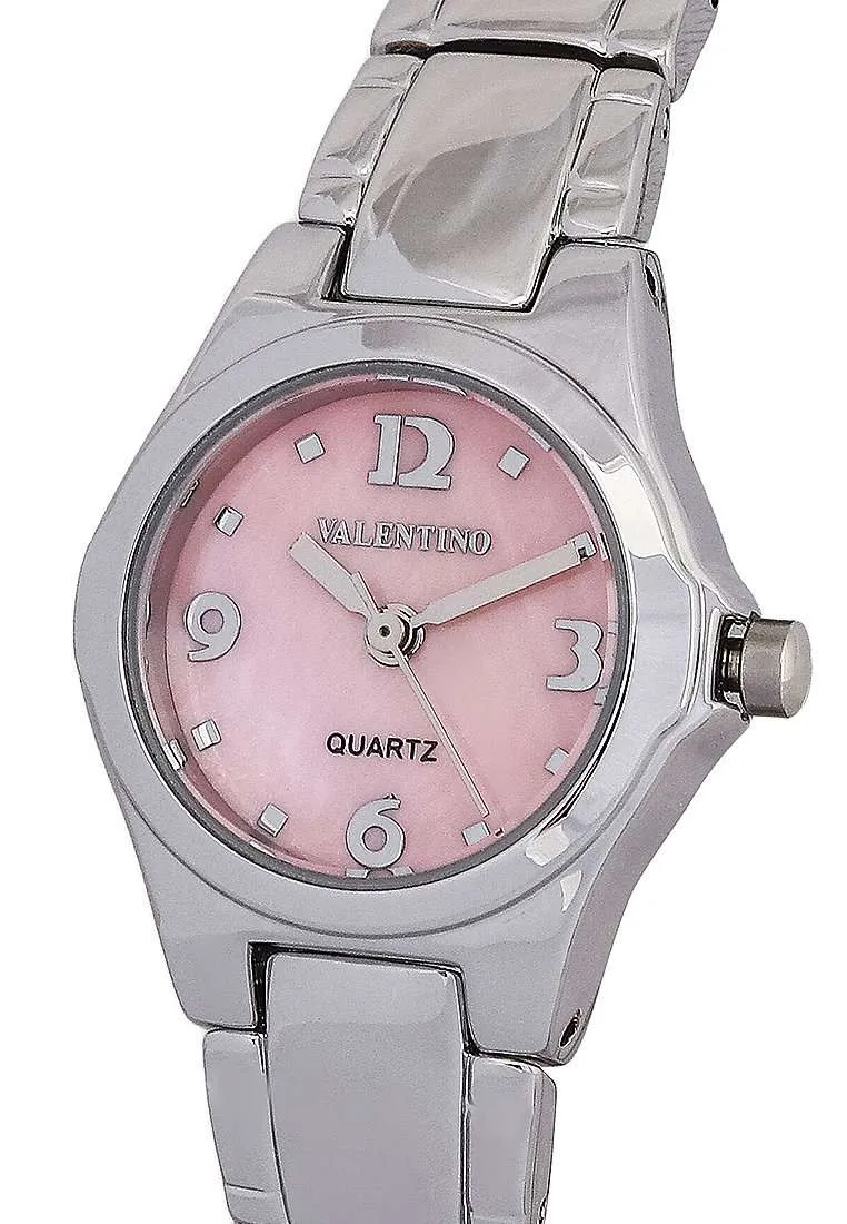 Valentino 20122308-PINK DIAL Silver Stainless Steel Watch for Women