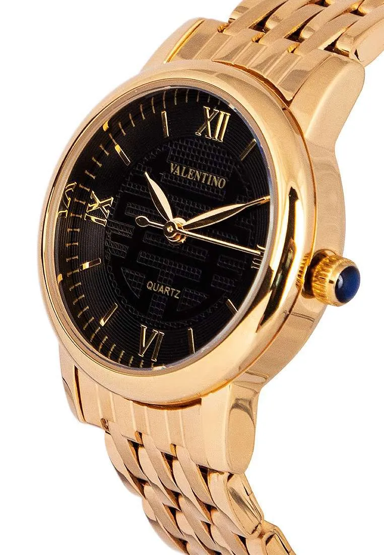 Valentino 20122322-BLACK DIAL Gold Stainless Steel Watch for Women