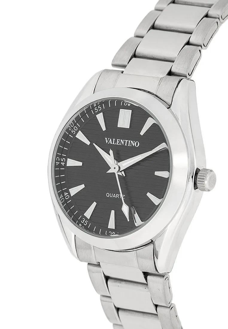 Valentino 20122459-BLACK DIAL Stainless Steel Strap Analog Watch for Women