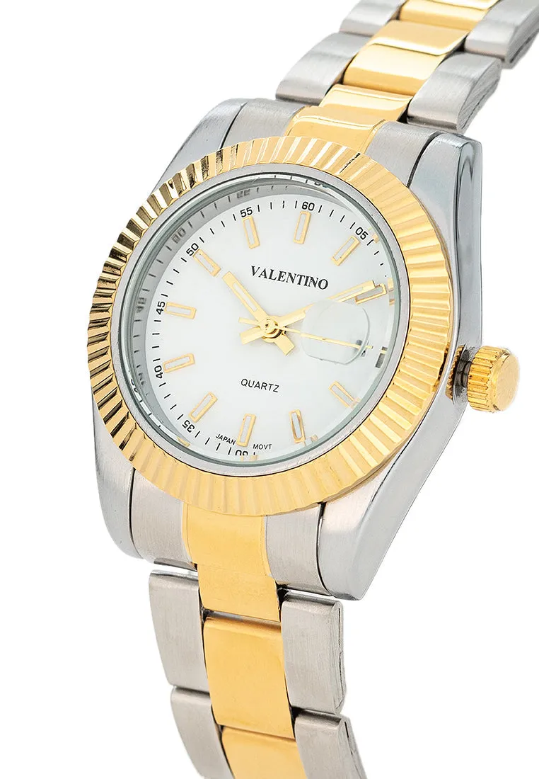 Valentino 20122467-TWO TONE - WHITE DIAL Stainless Steel Strap Analog Watch for Women