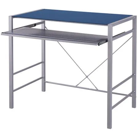 Versatile Modern Glass-Top Desk, Multiple Colors