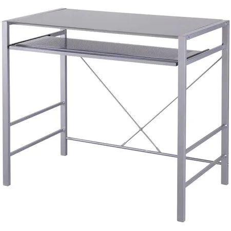 Versatile Modern Glass-Top Desk, Multiple Colors