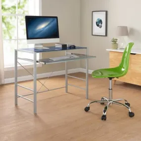 Versatile Modern Glass-Top Desk, Multiple Colors