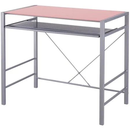 Versatile Modern Glass-Top Desk, Multiple Colors