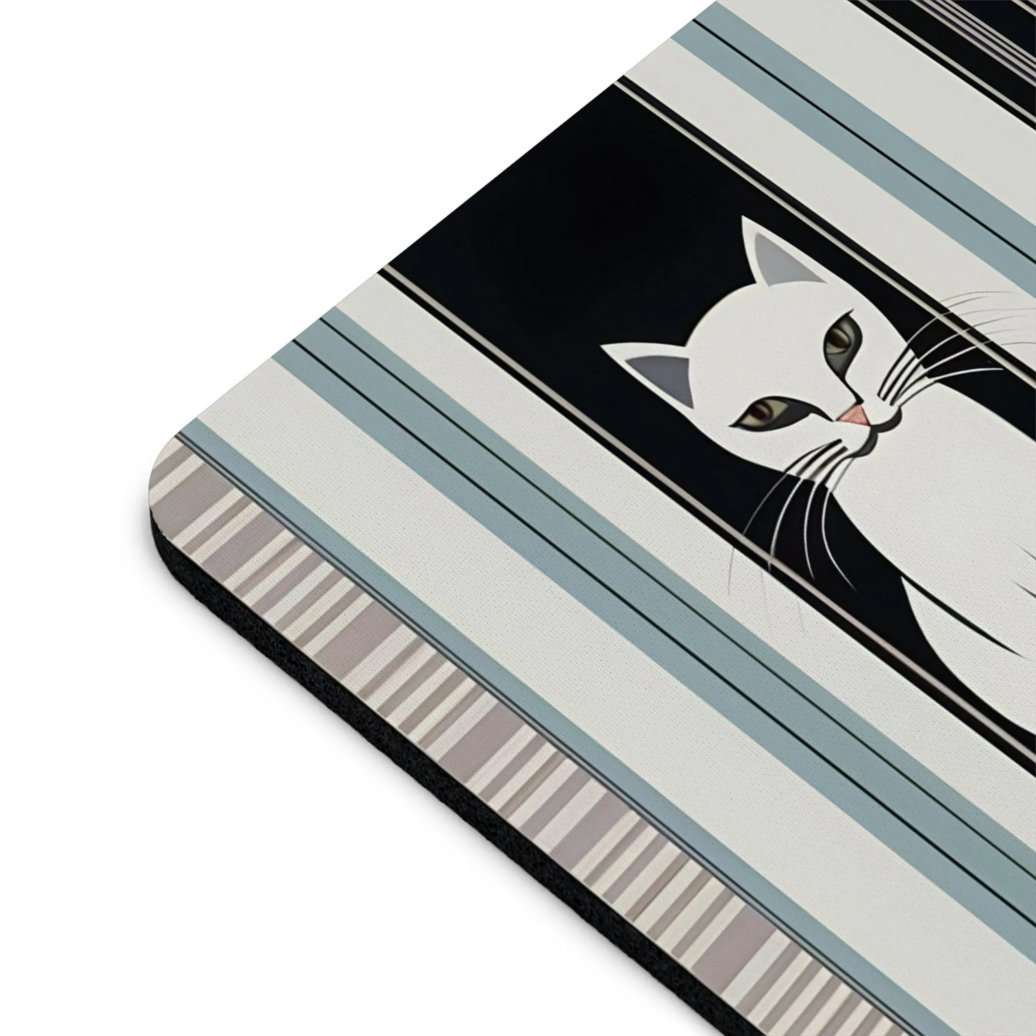 White Cat, Computer Mouse Pad - for Home or Office