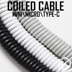 [Wholesale] Bold Coiled Cable wire Mechanical Keyboard GH60 USB cable mini micro type c USB port for kit DIY poker 2 xd64 xd75 xd96 mobile phone