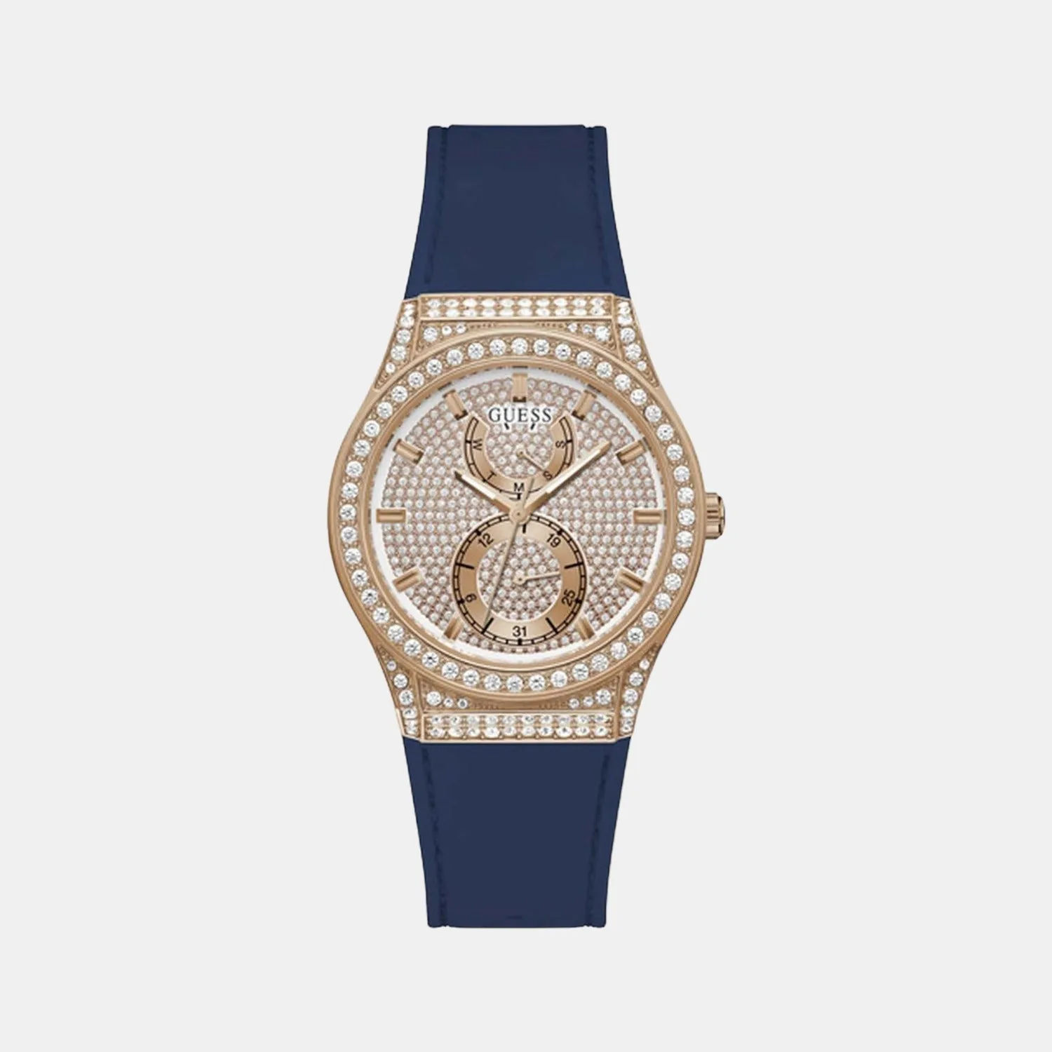 Women Rose Gold Analog Silicon Watch GW0439L4