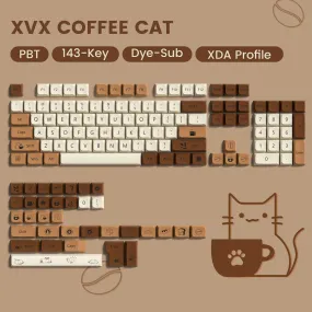 XVX Coffee Cat 143-Key XDA Profile Dye-Sub PBT Keycap