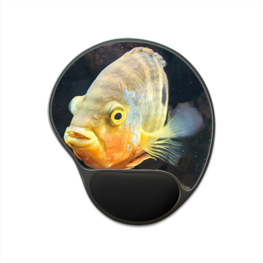 Yellow Orange Fish Mouse Pad With Wrist Rest