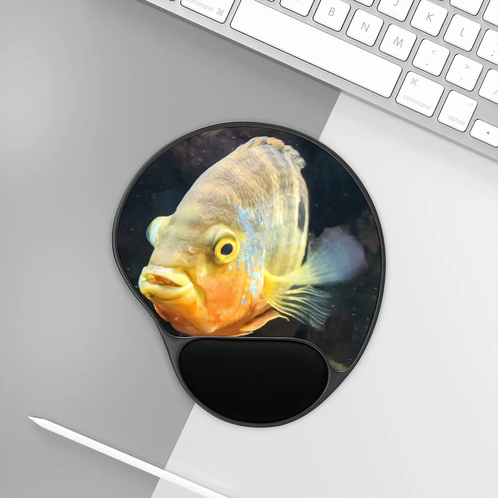 Yellow Orange Fish Mouse Pad With Wrist Rest