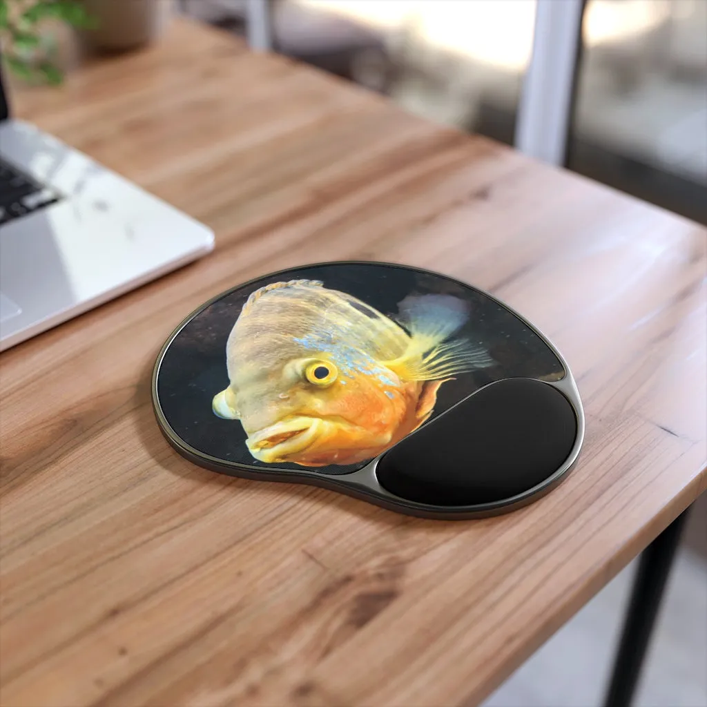 Yellow Orange Fish Mouse Pad With Wrist Rest