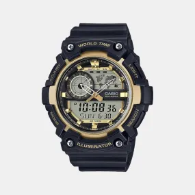 Youth Men's Analog-Digital Leather Watch AD212 - AEQ-200W-9AVDF